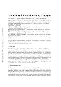 Meta-control of social learning strategies