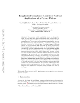 Longitudinal Compliance Analysis of Android Applications with Privacy
  Policies