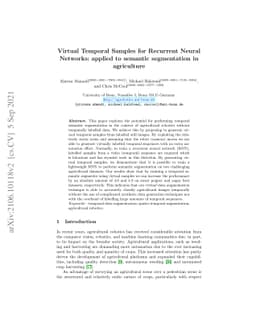 Virtual Temporal Samples for Recurrent Neural Networks: applied to
  semantic segmentation in agriculture