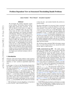 Problem Dependent View on Structured Thresholding Bandit Problems