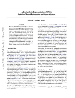A Probabilistic Representation of DNNs: Bridging Mutual Information and
  Generalization