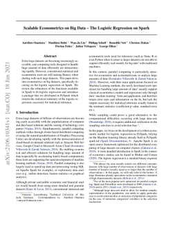 Scalable Econometrics on Big Data -- The Logistic Regression on Spark