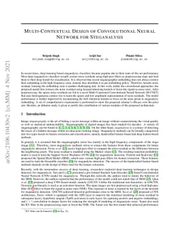 Multi-Contextual Design of Convolutional Neural Network for Steganalysis