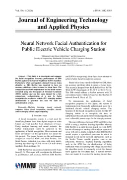 Neural Network Facial Authentication for Public Electric Vehicle
  Charging Station
