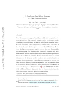 A Condense-then-Select Strategy for Text Summarization