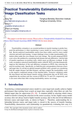 Practical Transferability Estimation for Image Classification Tasks