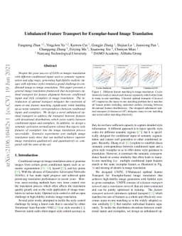 Unbalanced Feature Transport for Exemplar-based Image Translation