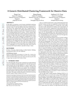 A Generic Distributed Clustering Framework for Massive Data