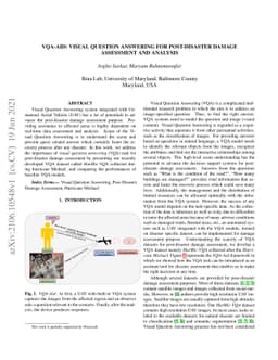VQA-Aid: Visual Question Answering for Post-Disaster Damage Assessment
  and Analysis