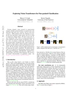 Exploring Vision Transformers for Fine-grained Classification