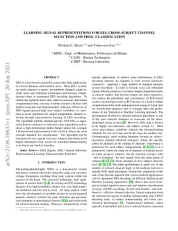Learning Signal Representations for EEG Cross-Subject Channel Selection
  and Trial Classification