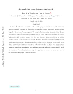 On predicting research grants productivity