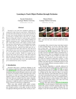 Learning to Track Object Position through Occlusion