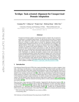 ToAlign: Task-oriented Alignment for Unsupervised Domain Adaptation