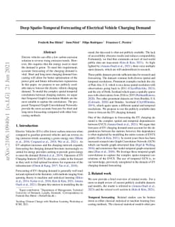 Deep Spatio-Temporal Forecasting of Electrical Vehicle Charging Demand