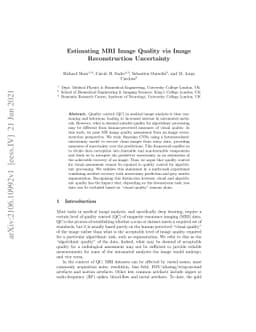 Estimating MRI Image Quality via Image Reconstruction Uncertainty