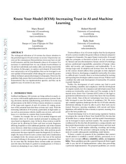 Know Your Model (KYM): Increasing Trust in AI and Machine Learning