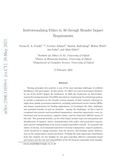 Institutionalising Ethics in AI through Broader Impact Requirements