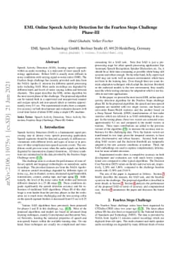 EML Online Speech Activity Detection for the Fearless Steps Challenge
  Phase-III
