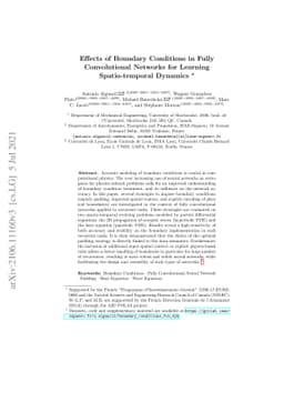Effects of boundary conditions in fully convolutional networks for
  learning spatio-temporal dynamics