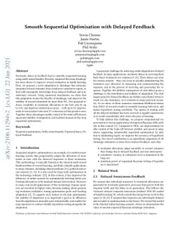 Smooth Sequential Optimisation with Delayed Feedback
