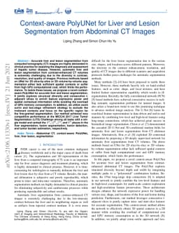 Context-aware PolyUNet for Liver and Lesion Segmentation from Abdominal
  CT Images