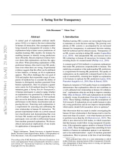 A Turing Test for Transparency