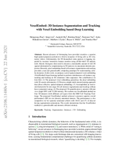 VoxelEmbed: 3D Instance Segmentation and Tracking with Voxel Embedding
  based Deep Learning