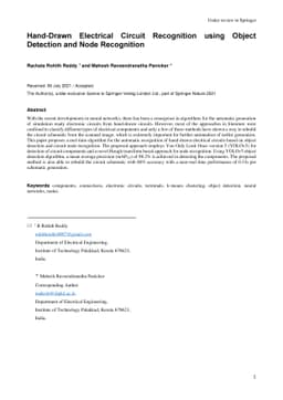 Hand-Drawn Electrical Circuit Recognition using Object Detection and
  Node Recognition