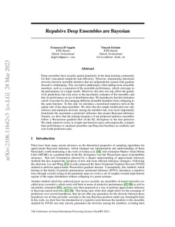 Repulsive Deep Ensembles are Bayesian