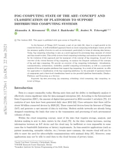Fog computing state of the art: concept and classification of platforms
  to support distributed computing systems