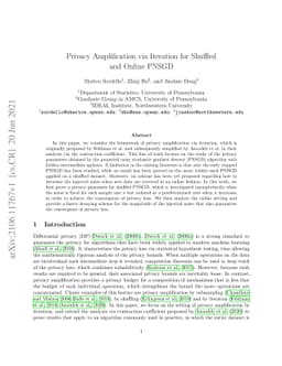 Privacy Amplification via Iteration for Shuffled and Online PNSGD