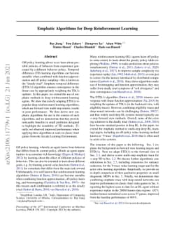 Emphatic Algorithms for Deep Reinforcement Learning