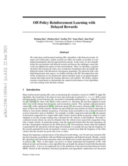 Off-Policy Reinforcement Learning with Delayed Rewards