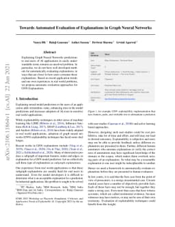 Towards Automated Evaluation of Explanations in Graph Neural Networks