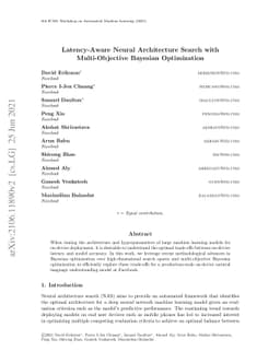 Latency-Aware Neural Architecture Search with Multi-Objective Bayesian
  Optimization
