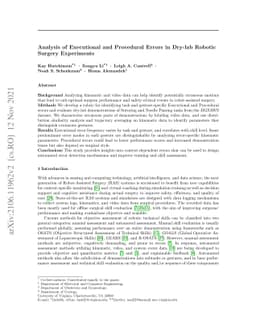 Analysis of Executional and Procedural Errors in Dry-lab Robotic Surgery
  Experiments