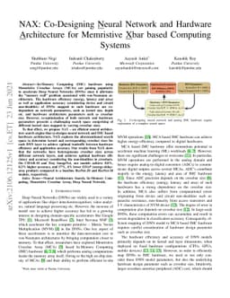 NAX: Co-Designing Neural Network and Hardware Architecture for
  Memristive Xbar based Computing Systems