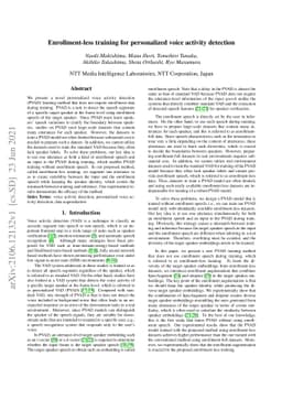Enrollment-less training for personalized voice activity detection