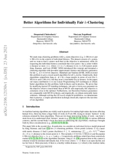 Better Algorithms for Individually Fair $k$-Clustering