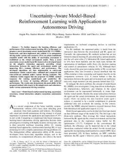 Uncertainty-Aware Model-Based Reinforcement Learning with Application to
  Autonomous Driving