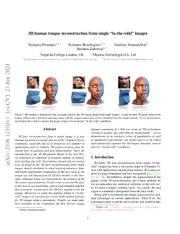 3D human tongue reconstruction from single "in-the-wild" images