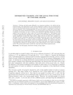 Distributed coloring and the local structure of unit-disk graphs