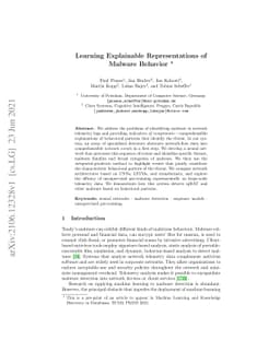 Learning Explainable Representations of Malware Behavior
