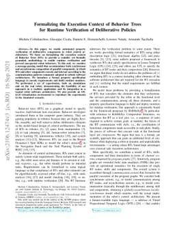 Formalizing the Execution Context of Behavior Trees for Runtime
  Verification of Deliberative Policies