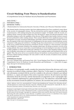 Circuit Masking: From Theory to Standardization, A Comprehensive Survey
  for Hardware Security Researchers and Practitioners