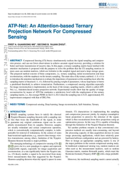 ATP-Net: An Attention-based Ternary Projection Network For Compressed
  Sensing