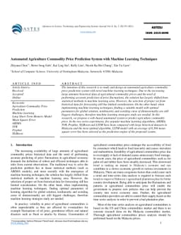 Automated Agriculture Commodity Price Prediction System with Machine
  Learning Techniques