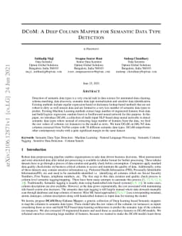 DCoM: A Deep Column Mapper for Semantic Data Type Detection