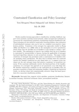 Constrained Classification and Policy Learning